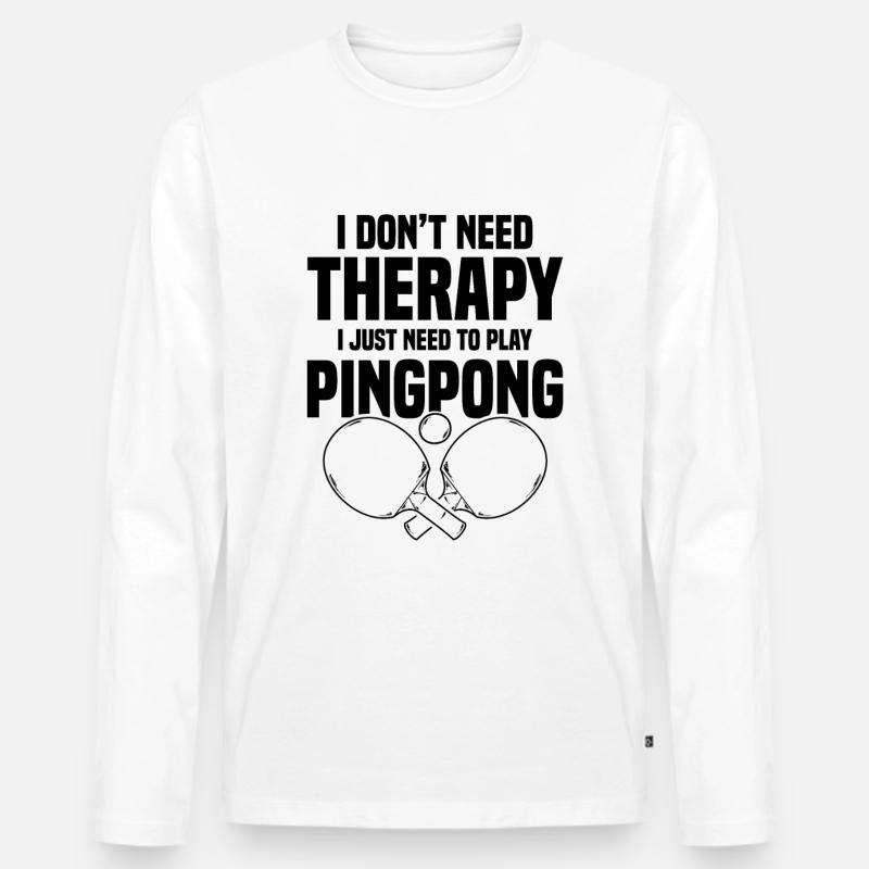 ping pong therapie - Männer Premium Bio Langarmshirt - Weiß