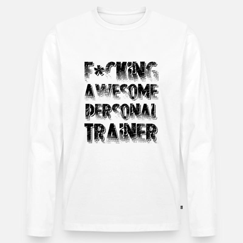 awesome personal trainer - Männer Premium Bio Langarmshirt - Weiß