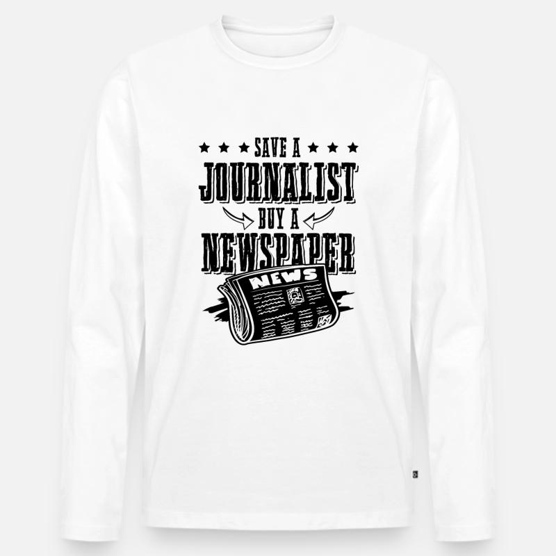 journalist zeitung - Männer Premium Bio Langarmshirt - Weiß