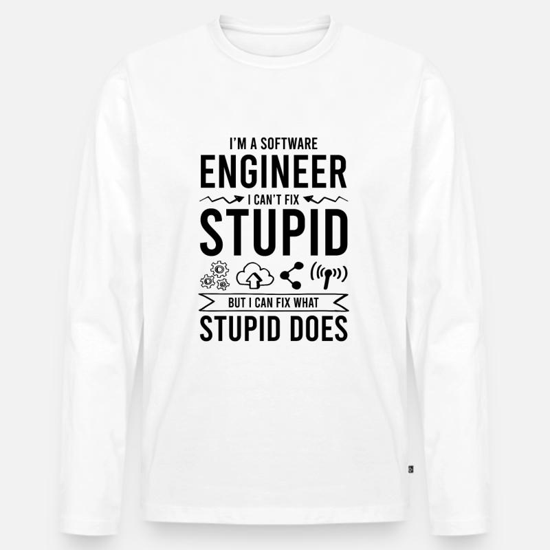software ingenieur spruch - Männer Premium Bio Langarmshirt - Weiß