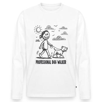Pitbull Pet Dog Amoureux des animaux - T-shirt manches longues Premium bio Homme - blanc - Devant - Nico (187cm)
