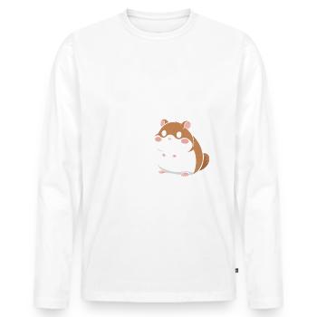 Hamster - Männer Premium Bio Langarmshirt - Weiß - Vorne - Nico (187cm)
