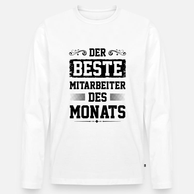 Mitarbeiter des Monats - Männer Premium Bio Langarmshirt - Weiß