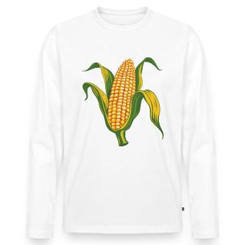 Mais - Männer Premium Bio Langarmshirt - Weiß - Vorne - Nico (187cm)
