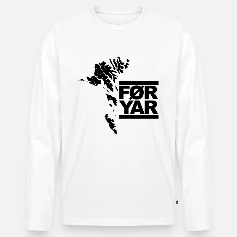 Färöer Inseln - Männer Premium Bio Langarmshirt - Weiß