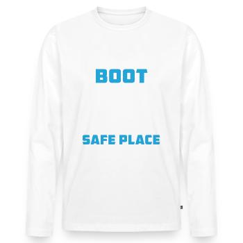 Mein Boot ist mein Safe Place - Männer Premium Bio Langarmshirt - Weiß - Vorne - Nico (187cm)