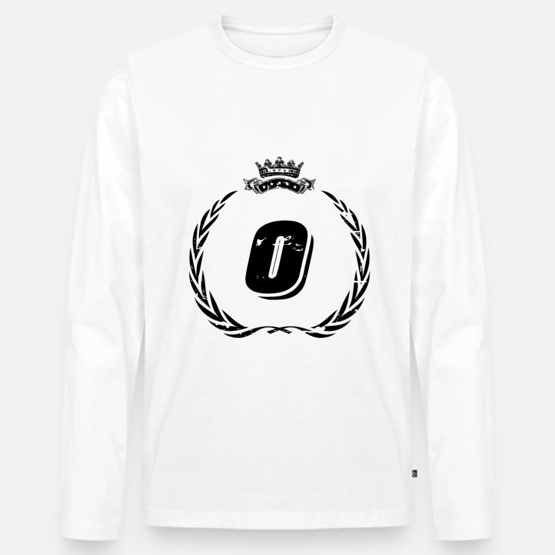 O Buchstabe Kranz - Männer Premium Bio Langarmshirt - Weiß