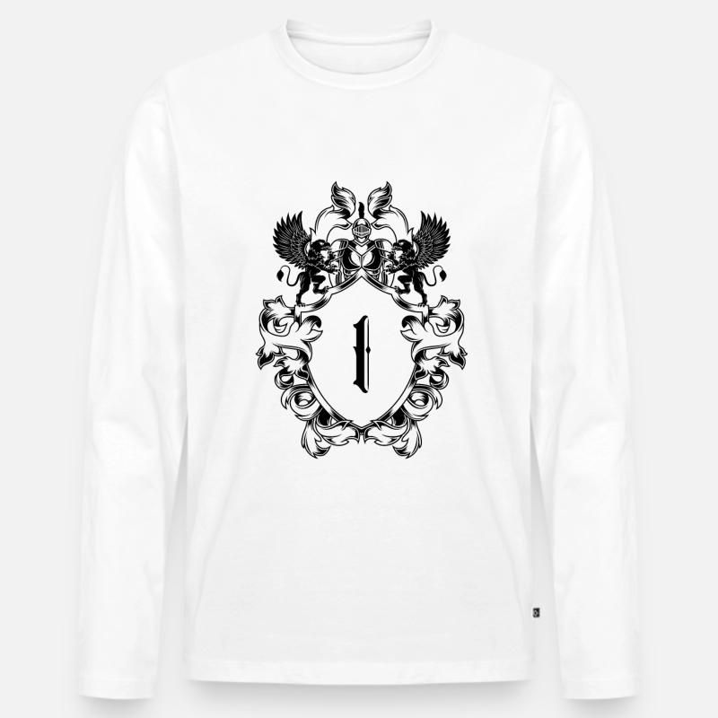 I Buchstabe Wappen - Männer Premium Bio Langarmshirt - Weiß