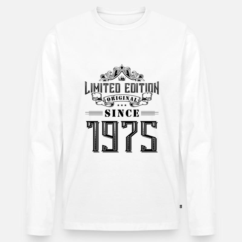 1975 limited edition - Männer Premium Bio Langarmshirt - Weiß