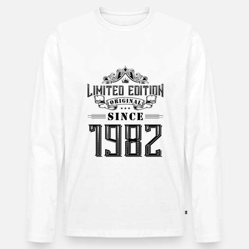 1982 limited edition - Männer Premium Bio Langarmshirt - Weiß