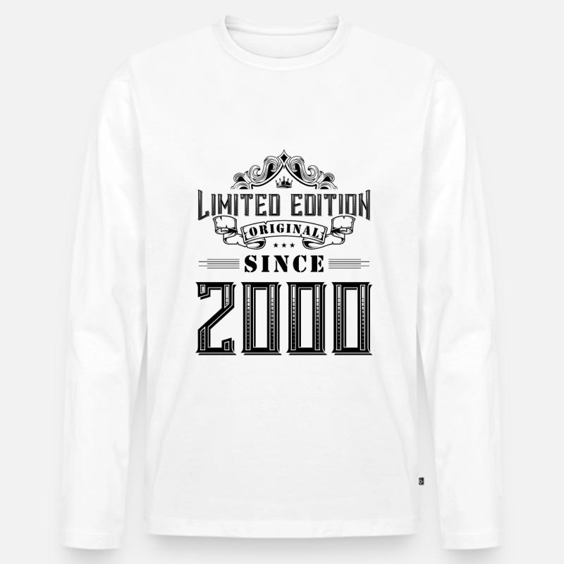 2000 limited edition - Männer Premium Bio Langarmshirt - Weiß