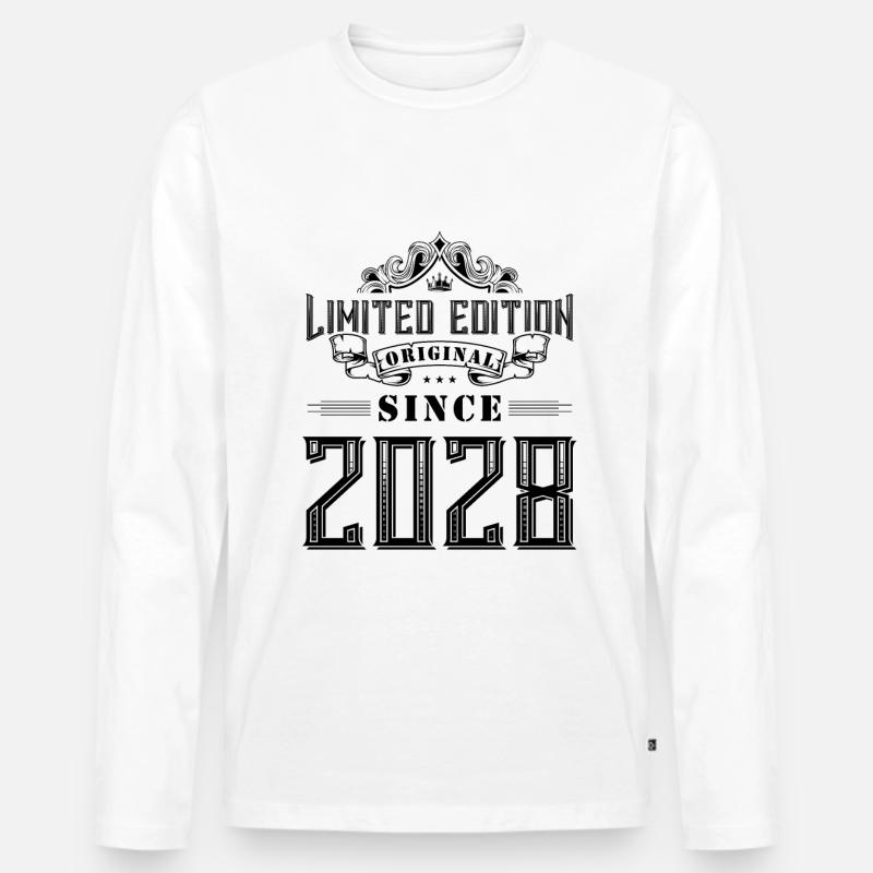2028 limited edition - Männer Premium Bio Langarmshirt - Weiß