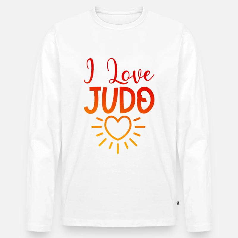 Ich liebe Judo - Männer Premium Bio Langarmshirt - Weiß