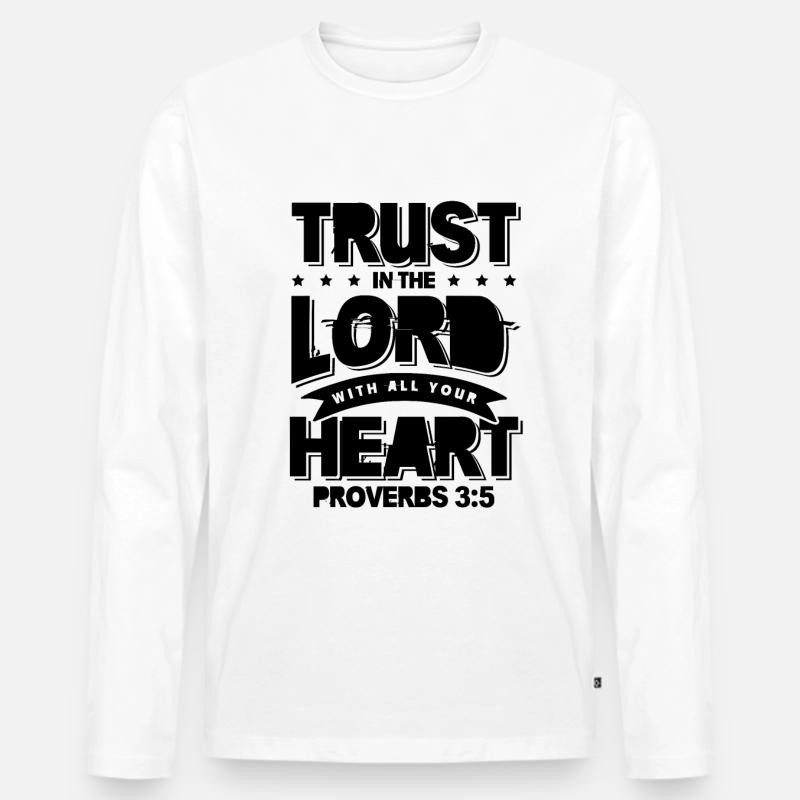 bibel herz vertrauen - Männer Premium Bio Langarmshirt - Weiß