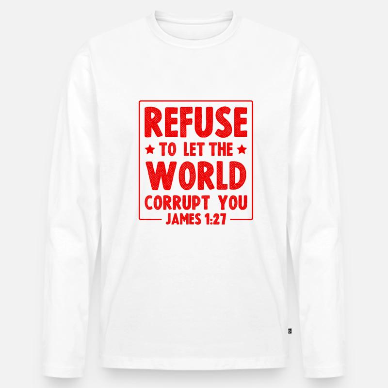 bibel verse - Männer Premium Bio Langarmshirt - Weiß
