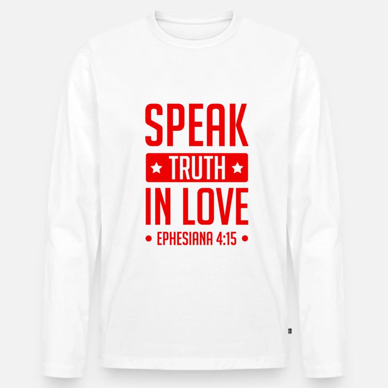 liebe gott bibel - Männer Premium Bio Langarmshirt - Weiß