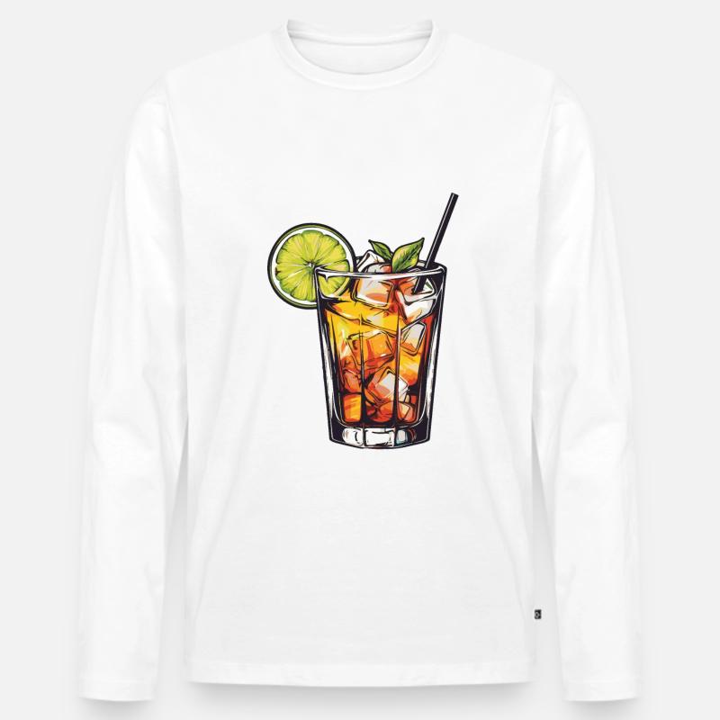 Limonade Drink - Männer Premium Bio Langarmshirt - Weiß