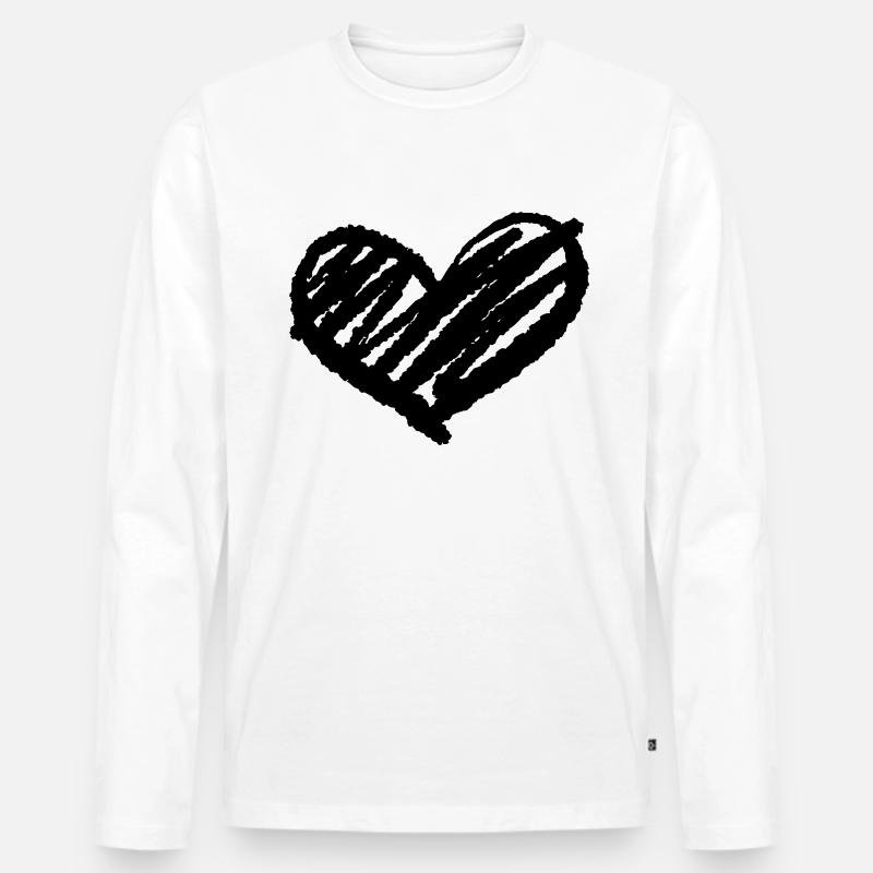 Junggesellenabschied Herz - Männer Premium Bio Langarmshirt - Weiß
