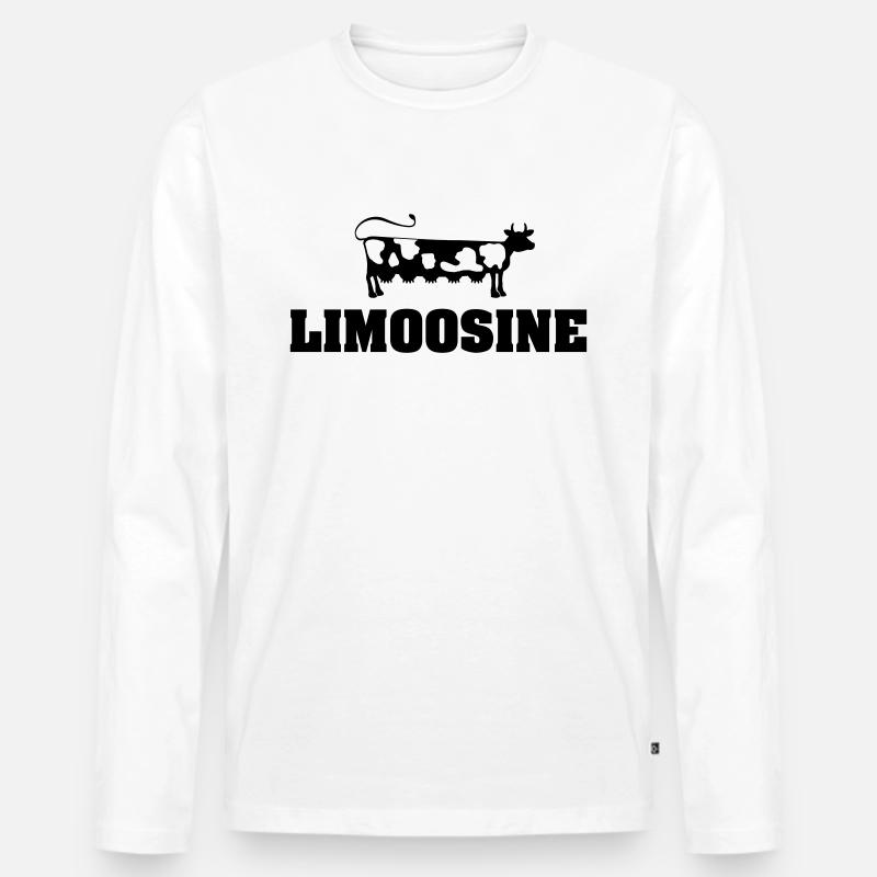 LIMOOSINE - Männer Premium Bio Langarmshirt - Weiß