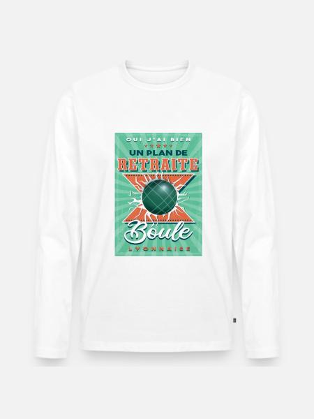 Boule Lyonnaise Retraite - T-shirt manches longues Premium bio Homme - blanc