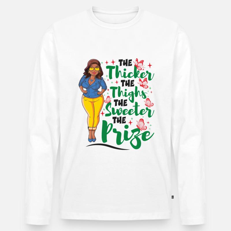 Afrikanisches Mädchen Juneteenth - Männer Premium Bio Langarmshirt - Weiß