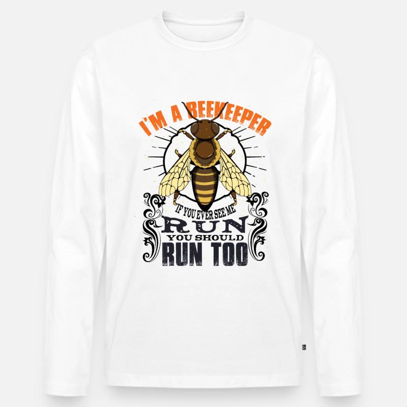 Ich bin Imker - Männer Premium Bio Langarmshirt - Weiß