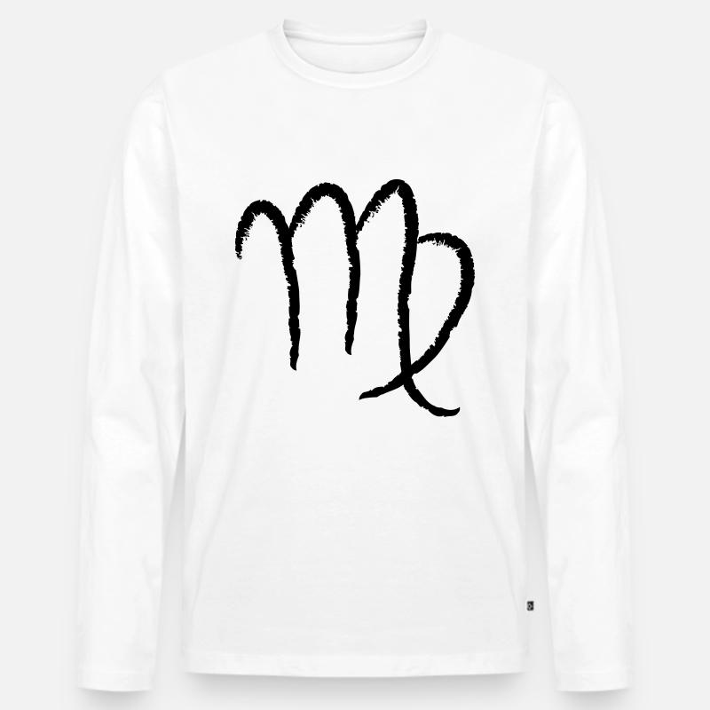 Sternzeichen Jungfrau - Virgo - Männer Premium Bio Langarmshirt - Weiß
