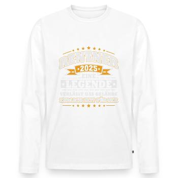 Rentner 2025 Ruhestand Rentner Geschenk - Männer Premium Bio Langarmshirt - Weiß - Vorne - Nico (187cm)