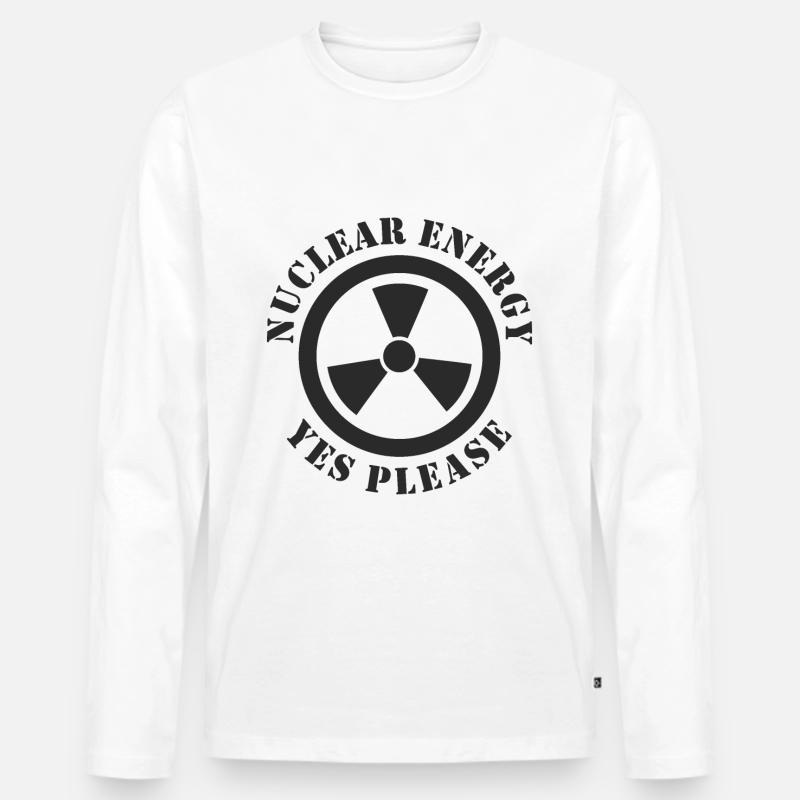 Kernenergie, Ja bitte, Atomkraft - Männer Premium Bio Langarmshirt - Weiß