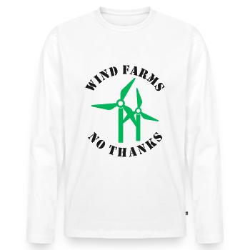 Wind Farms No Thanks - Men's Premium Organic Long Sleeve Shirt - white - Front - Nico (187cm)