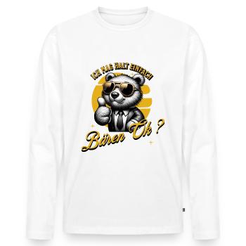 I just like bears - Men's Premium Organic Long Sleeve Shirt - white - Front - Nico (187cm)