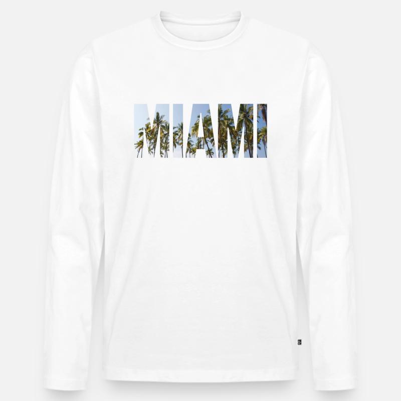 Miami - Männer Premium Bio Langarmshirt - Weiß
