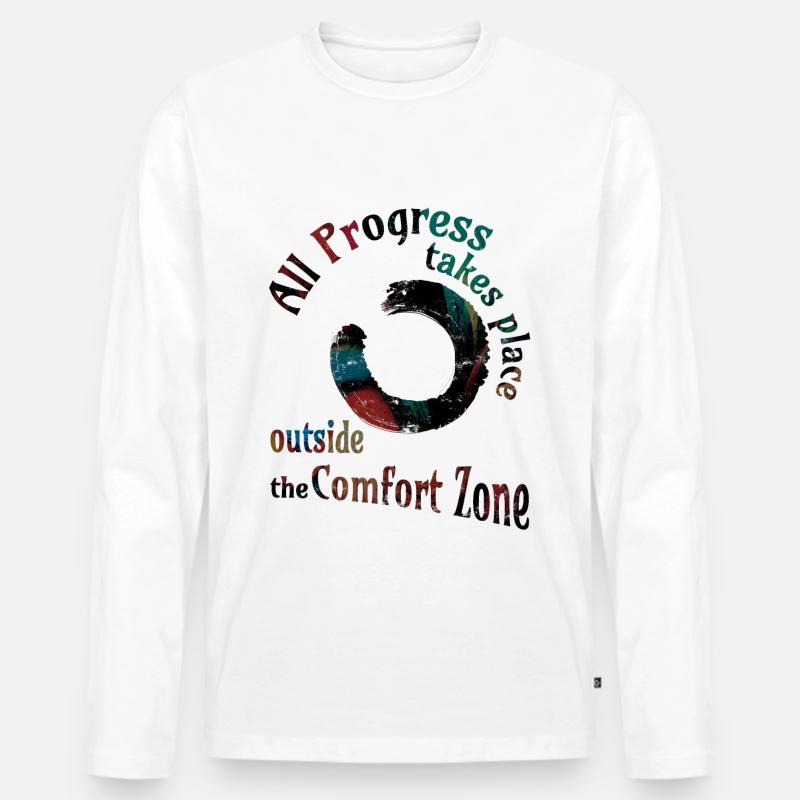 all progress enso dark Kopie - Männer Premium Bio Langarmshirt - Weiß
