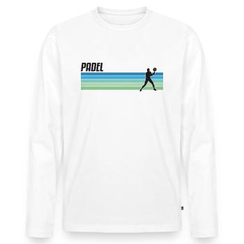 Padel Padel Player Padeltennis Paddle Padel Trainer - T-shirt manches longues Premium bio Homme - blanc - Devant - Nico (187cm)
