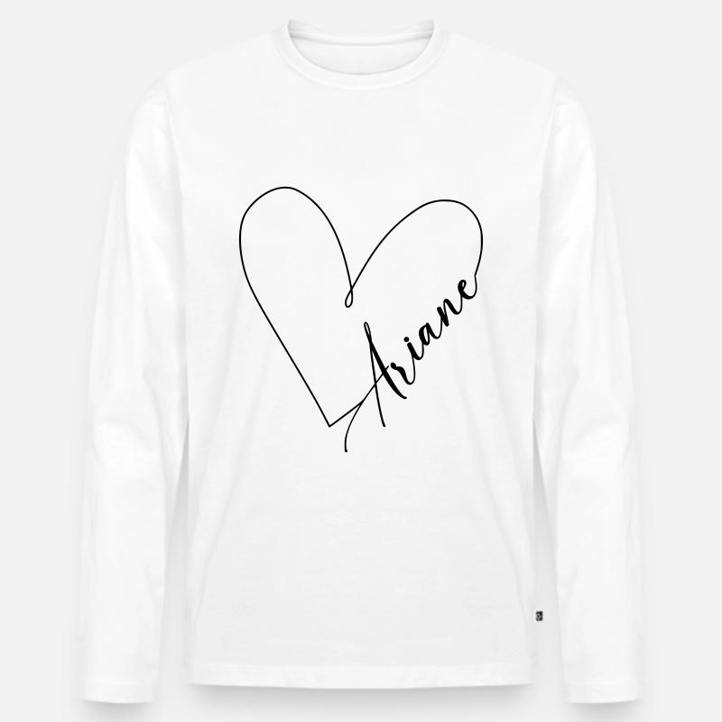 Ariane Name Herzlinie - Männer Premium Bio Langarmshirt - Weiß