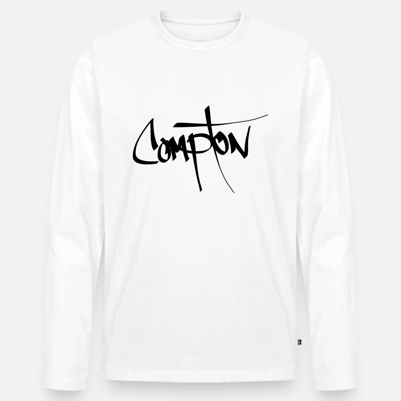 Compton - Männer Premium Bio Langarmshirt - Weiß