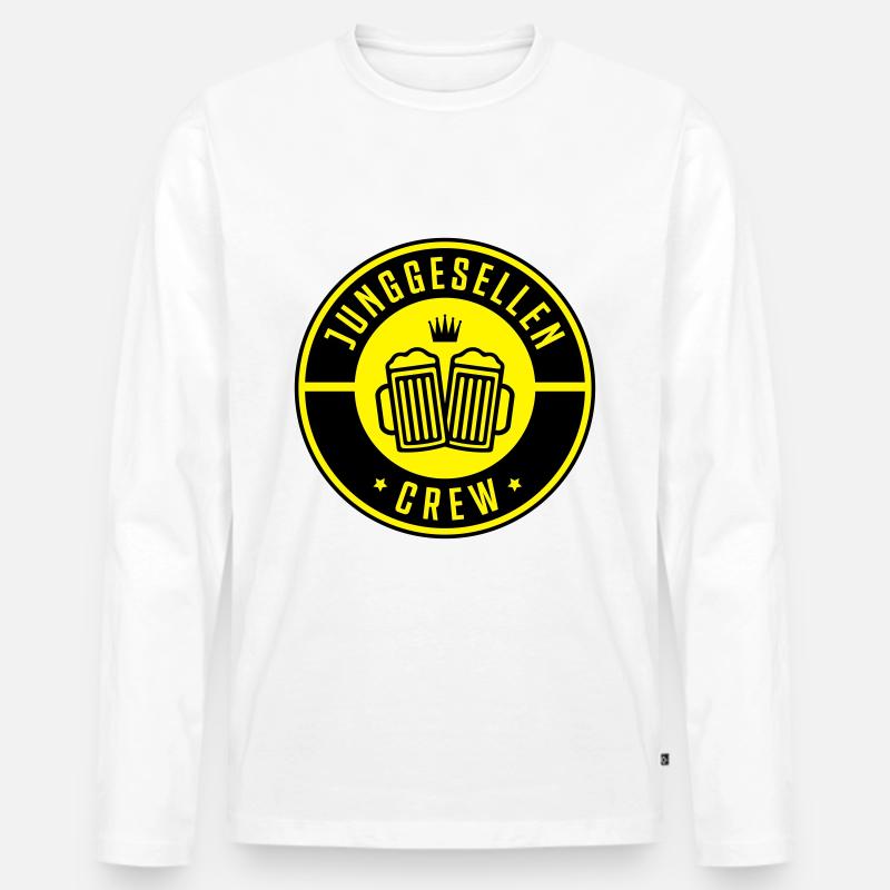 junggesellen crew bier - Männer Premium Bio Langarmshirt - Weiß