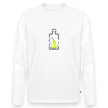 Abriss Birne 3C (Aprés Birne) - Männer Premium Bio Langarmshirt - Weiß - Vorne - Nico (187cm)