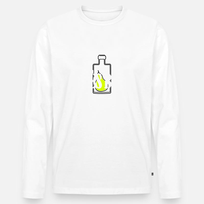 Abriss Birne 3C (Aprés Birne) - Männer Premium Bio Langarmshirt - Weiß