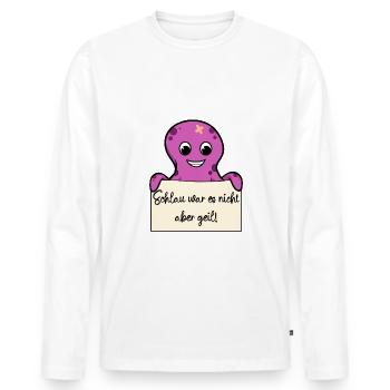 Oktopus lustiger Spruch humor Gefängnisbild - Männer Premium Bio Langarmshirt - Weiß - Vorne - Nico (187cm)