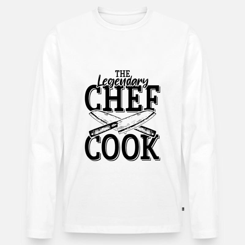 chefkoch koch kochen spruch - Männer Premium Bio Langarmshirt - Weiß