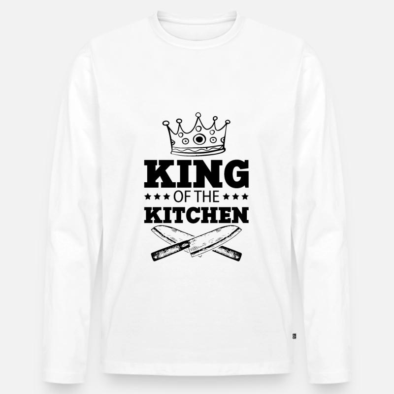 chefkoch king spruch koch - Männer Premium Bio Langarmshirt - Weiß