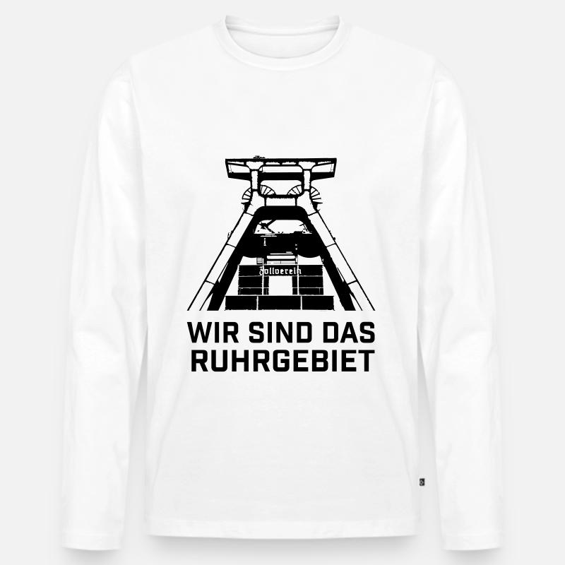 Wir sind das Ruhrgebiet - Männer Premium Bio Langarmshirt - Weiß