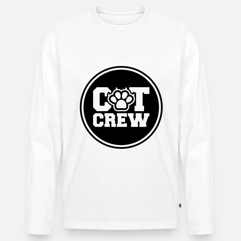 Cat Crew - Männer Premium Bio Langarmshirt - Weiß