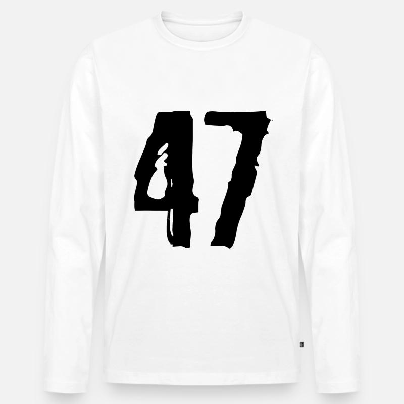 47 Zahl Trikot - Männer Premium Bio Langarmshirt - Weiß