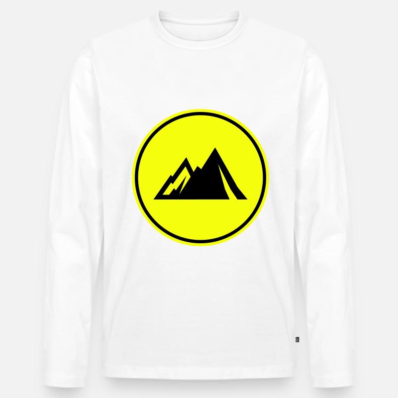 Berge Mountains icon - Männer Premium Bio Langarmshirt - Weiß
