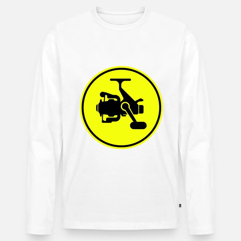 Angelrolle Symbol icon - Männer Premium Bio Langarmshirt - Weiß