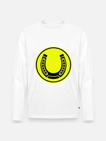 Horseshoe Symbol - Men's Premium Organic Long Sleeve Shirt - white