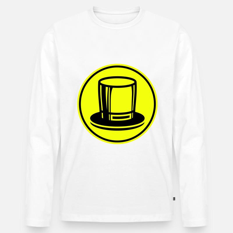 Zylinder Bräutigam - Männer Premium Bio Langarmshirt - Weiß