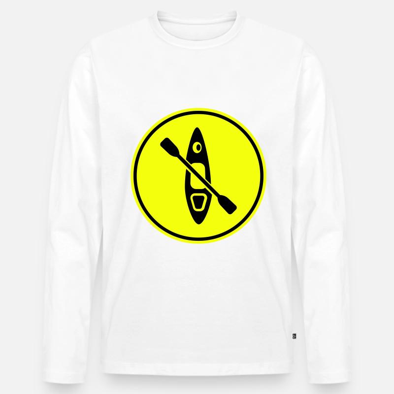 Kanu icon - Männer Premium Bio Langarmshirt - Weiß